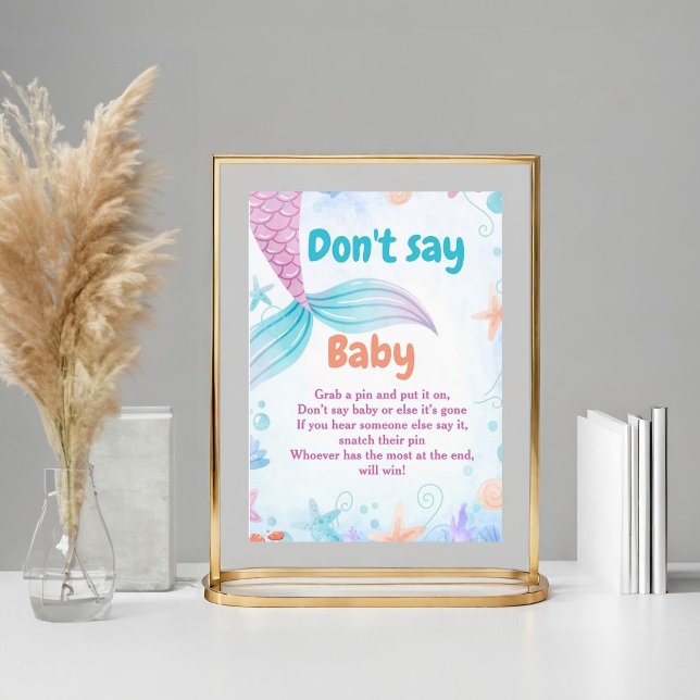 Señal de juego de Baby Shower "No digas a la siren (Subido por el creador)