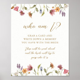 Señal de juego de ducha de novia Wildflower Quién 