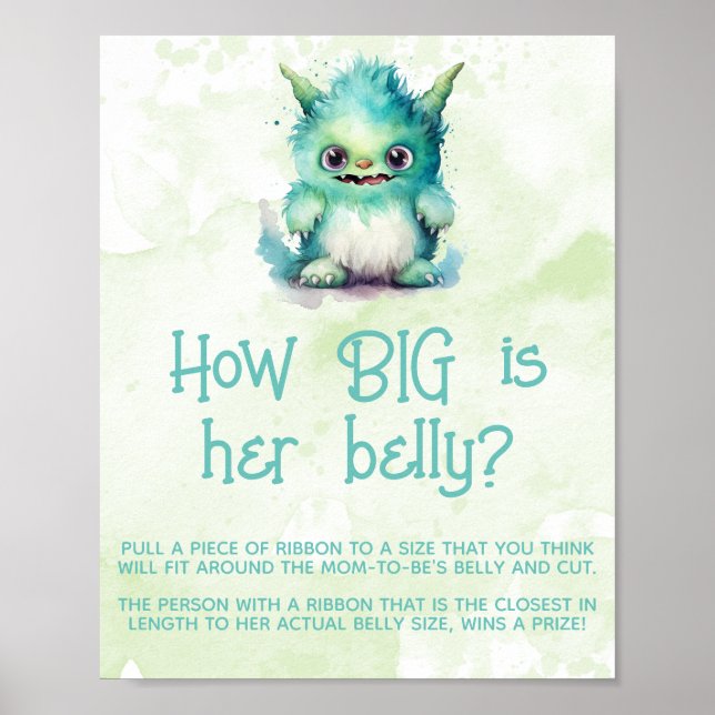 Señal de juego de gran barriga para baby shower de (Frente)