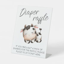 señal de juego de rifa de pañales para baby shower