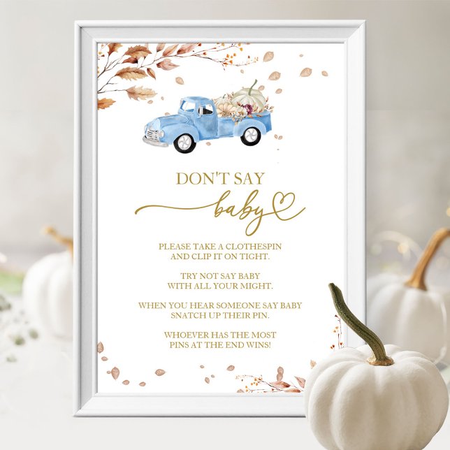 Señal de juego para baby shower de otoño de calaba (Subido por el creador)