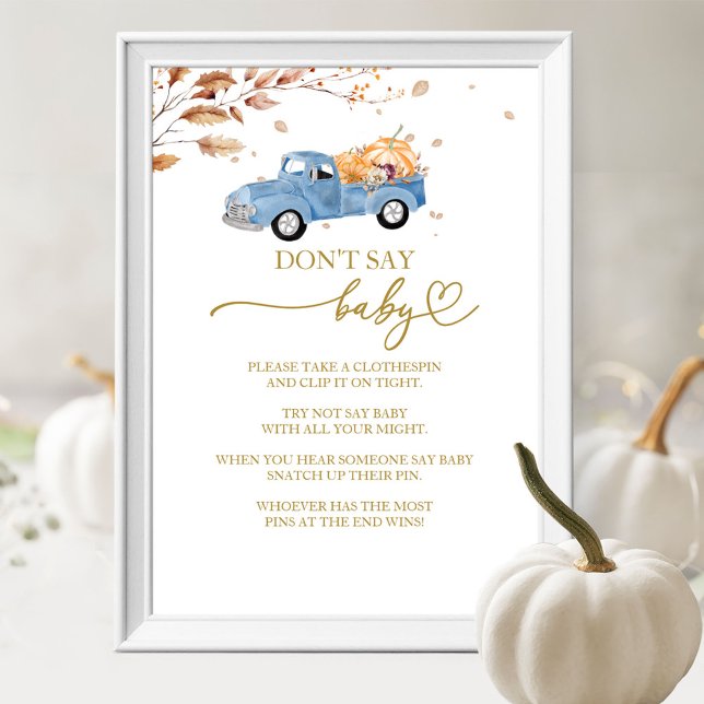 Señal de juego para baby shower de otoño de calaba (Subido por el creador)