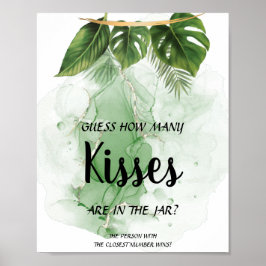 Señal de juego para ducha de novia de Besos Tropic