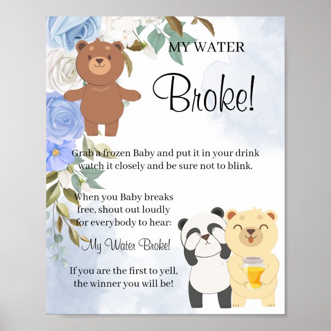 Señal de juego Teddy Bears My Water Broke Shower (Frente)