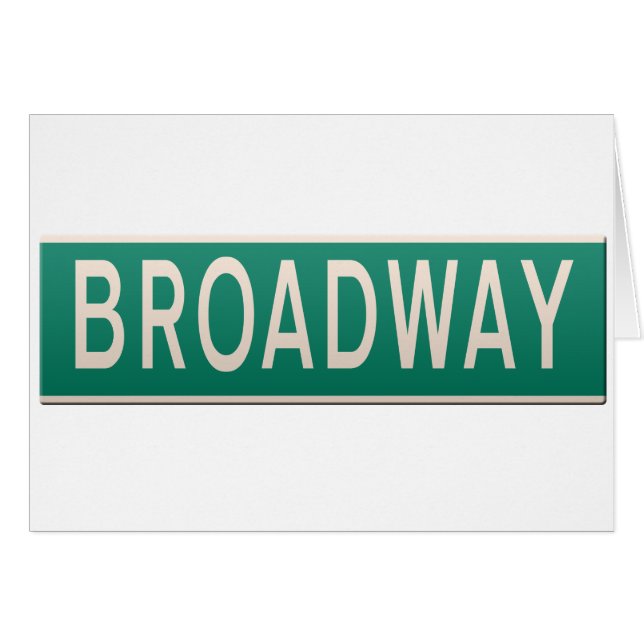 Señal de la calle de Nueva York - Broadway. (Anverso (Horizontal))