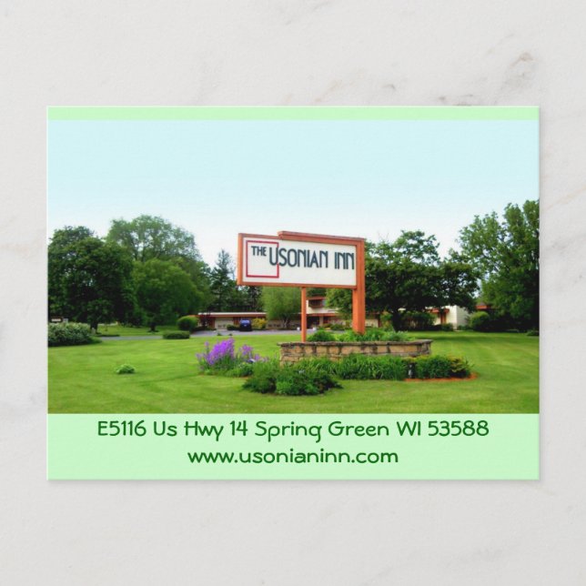 Señal de la calle postal del Usonian Inn (Anverso)