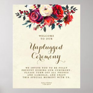 señal de la ceremonia boda de rosas rojas de invie