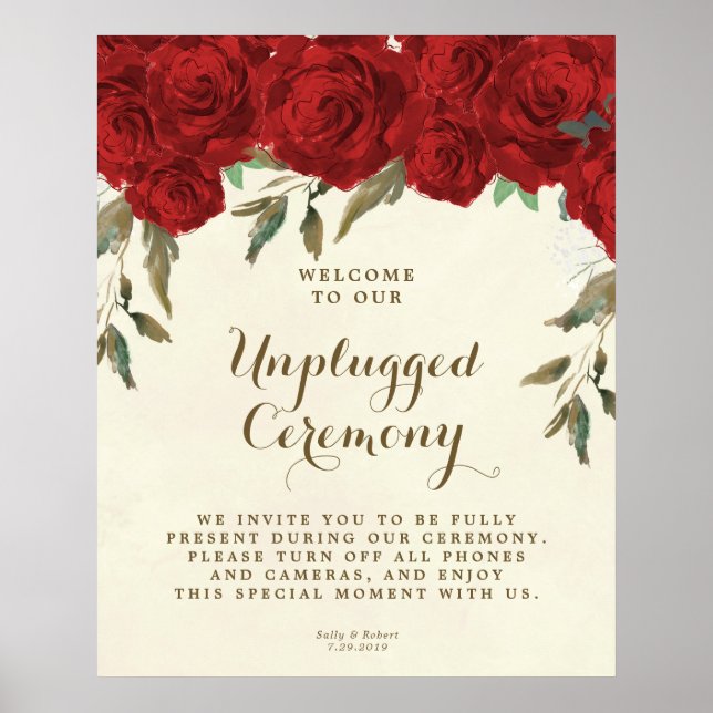 señal de la ceremonia de las rosas rojas desenchuf (Frente)