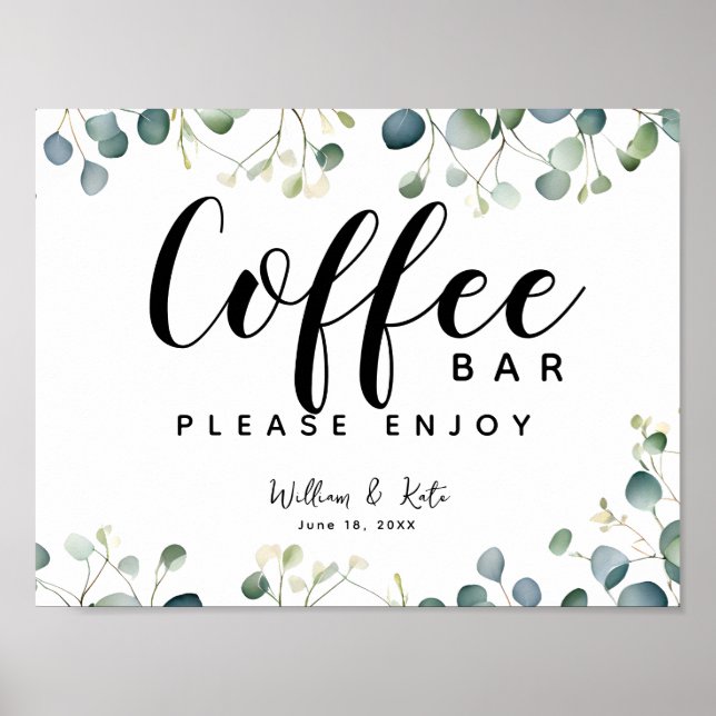 Señal de la estación de bar de café botánico Eucal (Frente)
