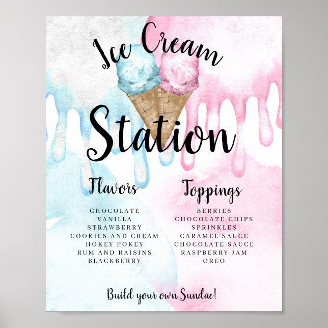 Señal de la estación de helados para revelar el gé (Frente)