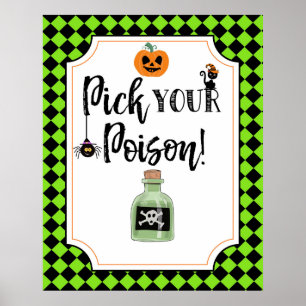señal de la fiesta de halloween escoge tu veneno