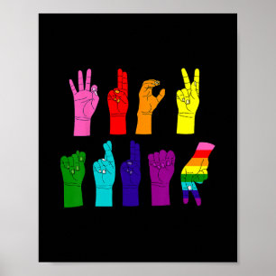 Señal de lenguaje de señas Asl anti-Trump Lgbtq+ P