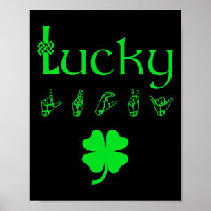 señal de lenguaje de señas LUCKY Día de San Patric