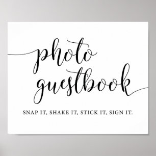 Señal de libro de firmas de fotos instantáneas de