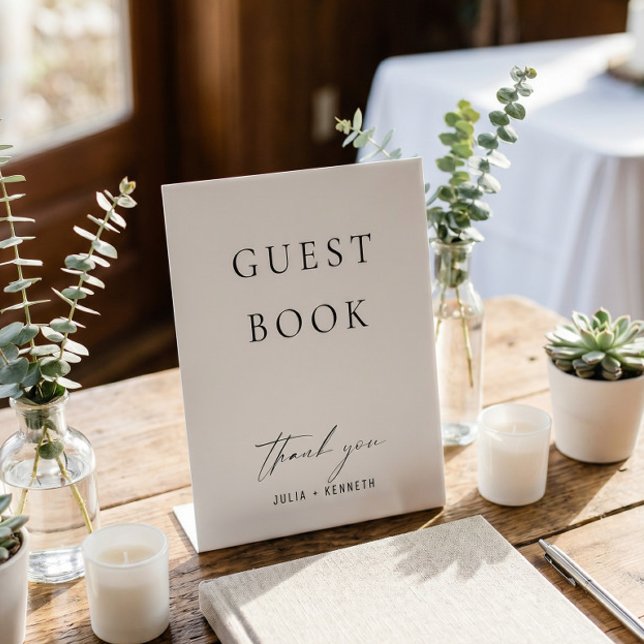 Señal de libro de invitados clásico minimalista en (Subido por el creador)
