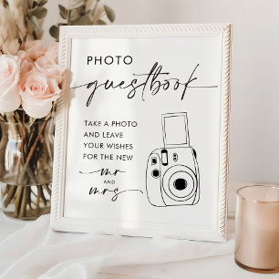 Señal de libro de invitados de boda para tomar una