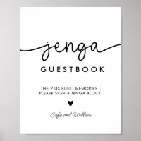 Señal de libro de invitados Jenga de boda imprimib