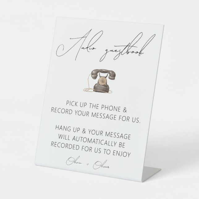 Señal de libro de visitas de audio de boda (Anverso)
