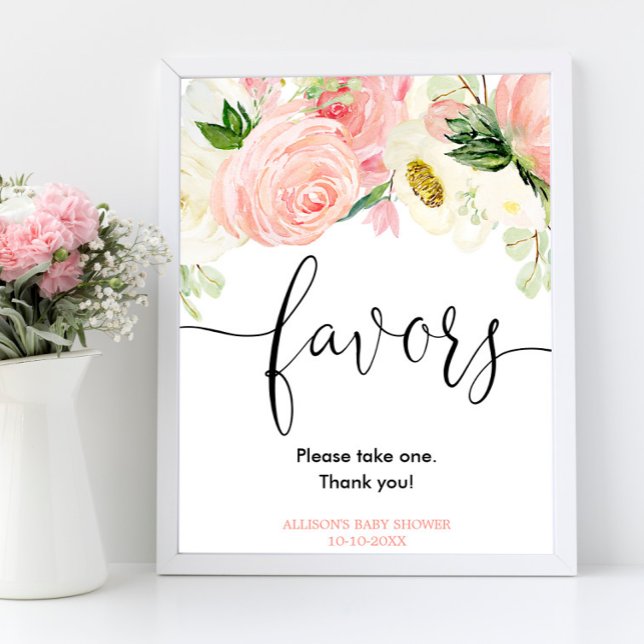 Señal de los elegantes favores florales de oro ros (Subido por el creador)
