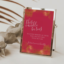 Señal de Magenta Esta Vela Arde En Memoria Amorosa