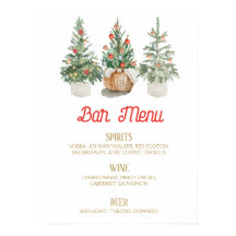 señal de MENU de BAR de Navidad pinos