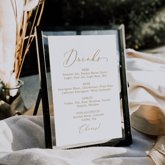 Señal de menú de bebidas de boda con caligrafía do (Subido por el creador)