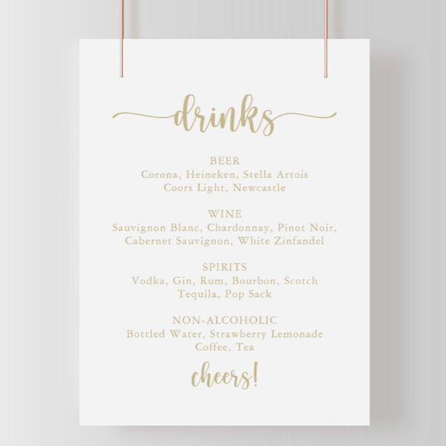 Señal de menú de bebidas de boda con caligrafía do (Subido por el creador)