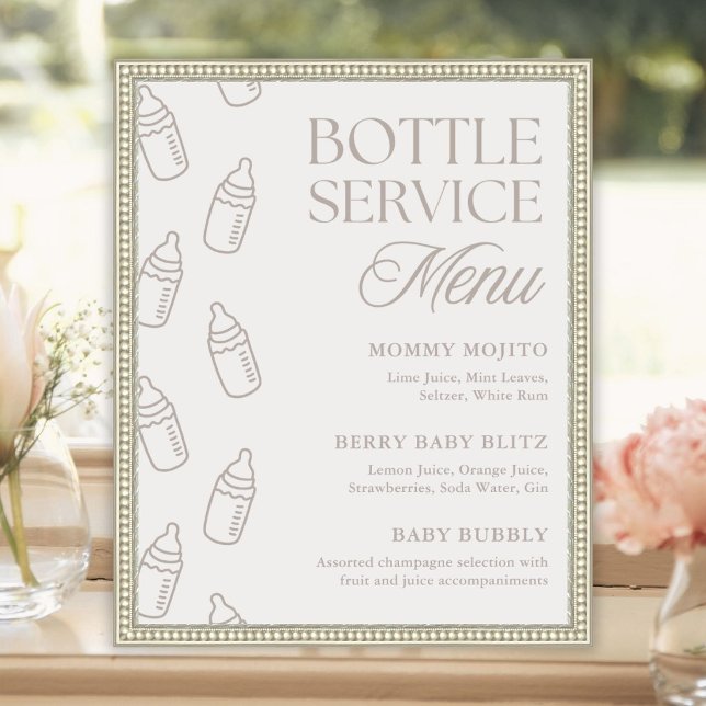 Señal de menú de bebidas del servicio de botellas  (Subido por el creador)