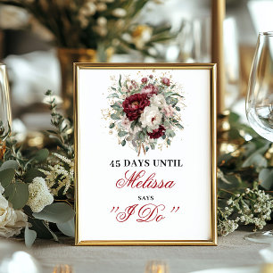 Señal de mesa Chic Blush Burgundy Dais Hasta que m