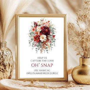 Señal de mesa Chic Otoño Marsala Floral Oh Snap