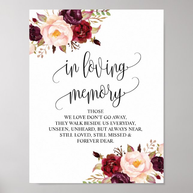 Señal de mesa conmemorativa de boda en memoria v10 (Frente)