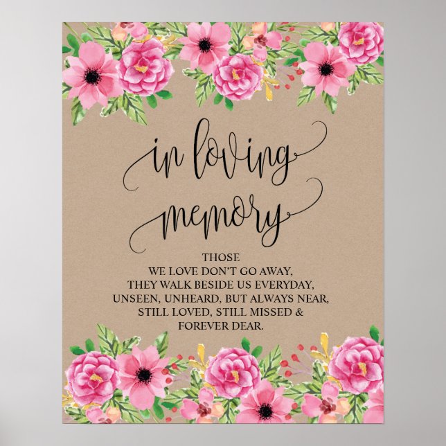 Señal de mesa conmemorativa de boda en memoria v12 (Frente)