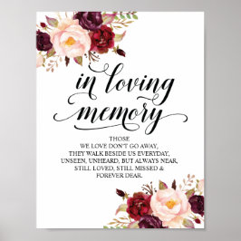 Señal de mesa conmemorativa de boda en memoria v12