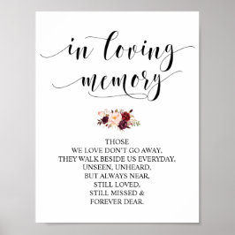 Señal de mesa conmemorativa de boda en memoria v15