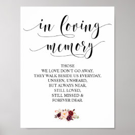 Señal de mesa conmemorativa de boda en memoria v20