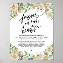 Señal de mesa conmemorativa de boda para siempre e