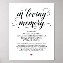 Señal de mesa conmemorativa en memoria amorosa en 