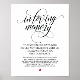 Señal de mesa conmemorativa en nuestra memoria que