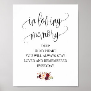 Señal de mesa conmemorativa en recuerdo de boda