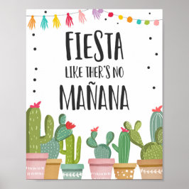 Señal de mesa de cactus de fiesta como si no hubie