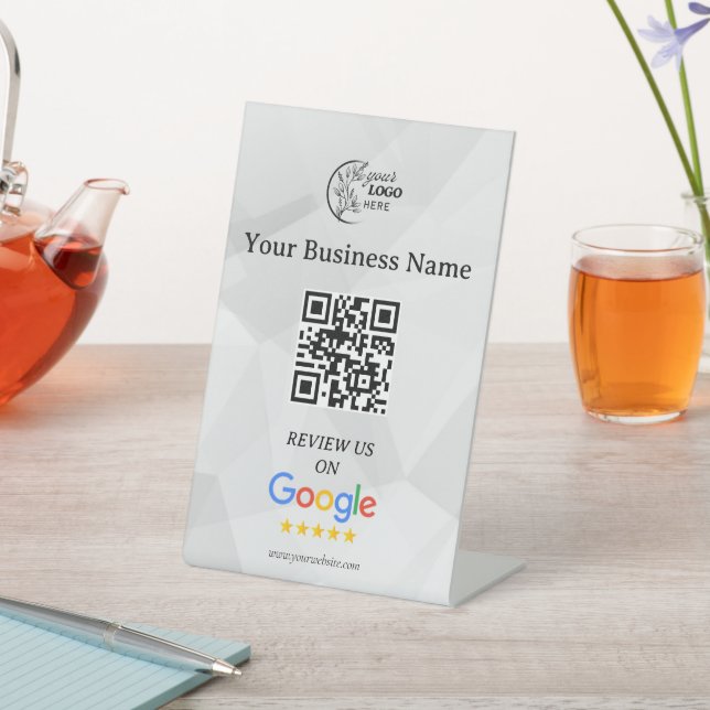 señal de mesa de código qr de reseñas modernas de  (In Situ)