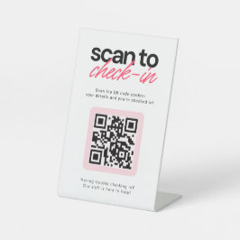 Señal de mesa de código QR para check-in empresari