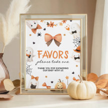 Señal de mesa de favores Little Boo tarjeta de 8x1