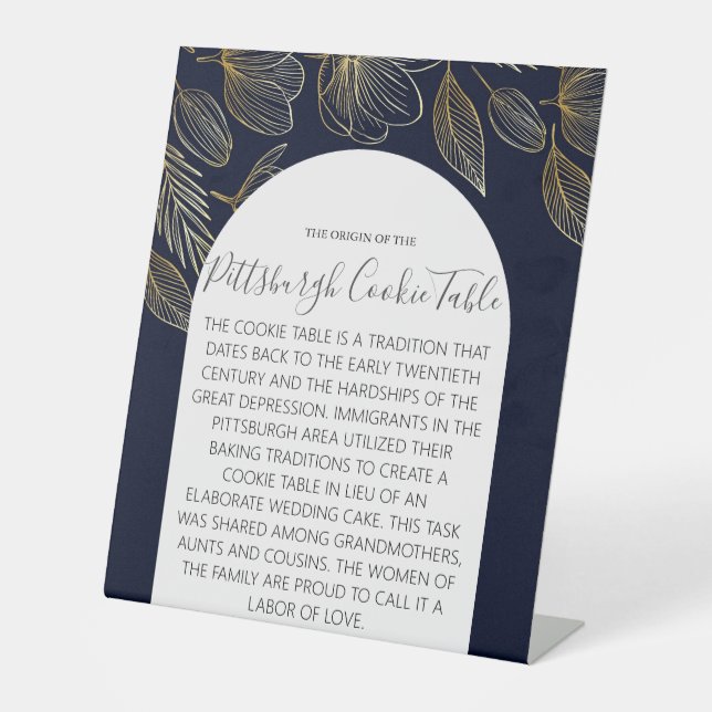 SEÑAL DE MESA DE GALLETAS DE BODAS DE PITTSBURGH (Anverso)