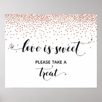 Señal de mesa de postres dulces de amor de Corazon