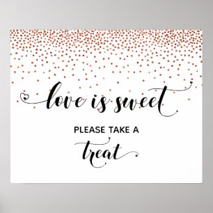 Señal de mesa de postres dulces de amor de Corazon