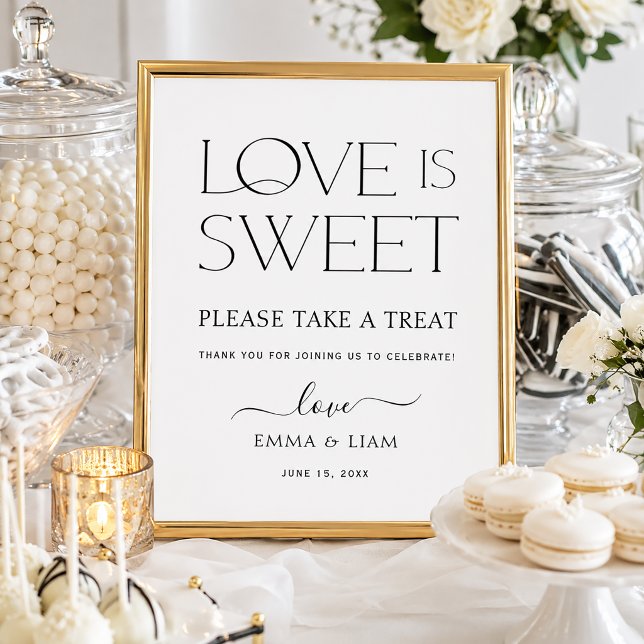 Señal de mesa de regalos de boda Black Love is Swe (Subido por el creador)