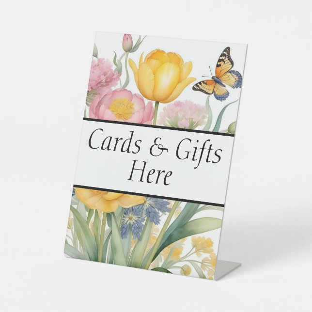 Señal de mesa de regalos de boda Tarjetas y regalo (Anverso)