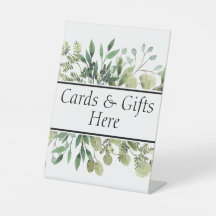 Señal de mesa de regalos de boda Tarjetas y regalo