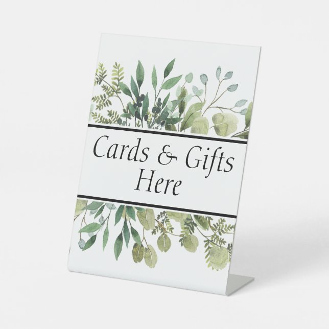 Señal de mesa de regalos de boda Tarjetas y regalo (Anverso)